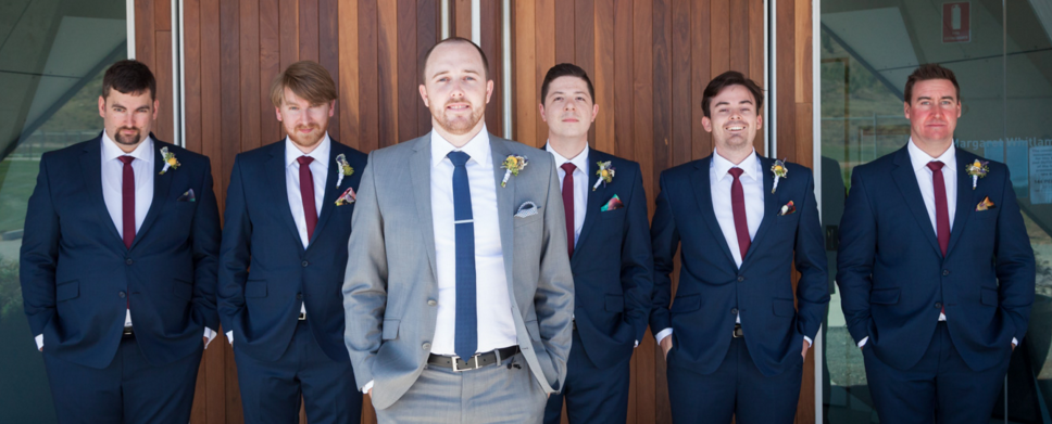 Groomsmen with groom front and centre